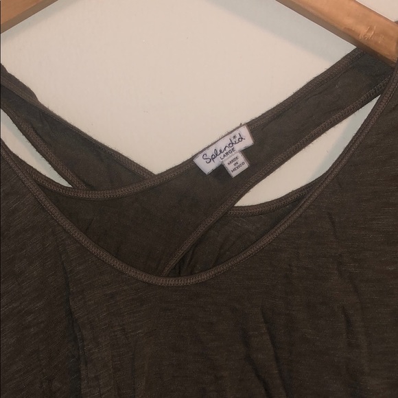 Splendid Cross Back Slub Tee in Military Olive - Picture 6 of 11